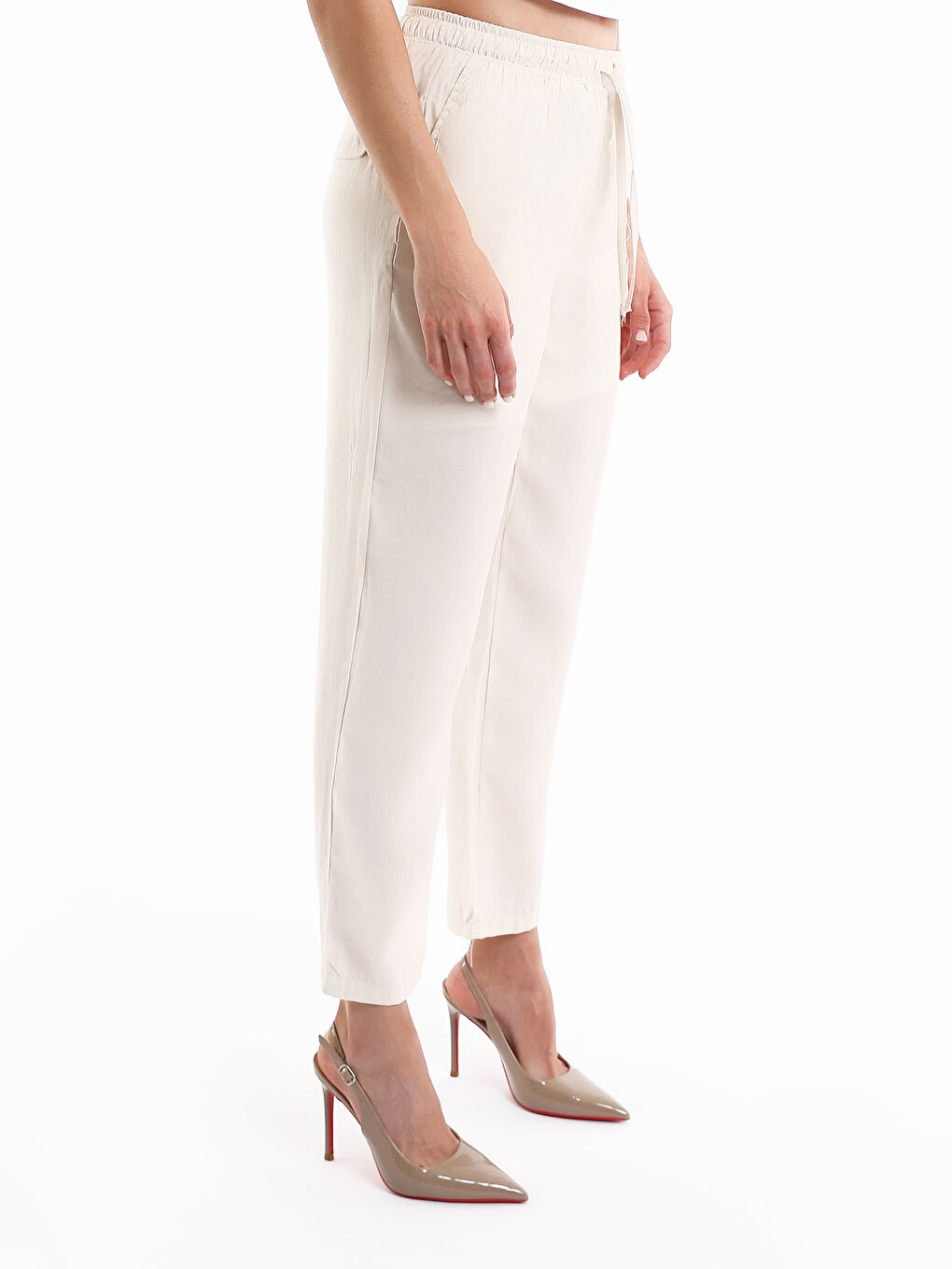 Elasticated Waist Modal Blend Women's Trousers-6
