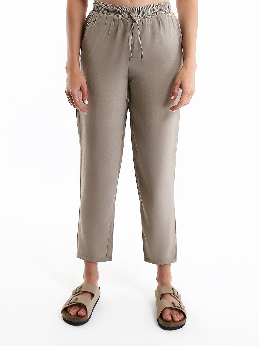 Elasticated Waist Modal Blend Women's Trousers-2