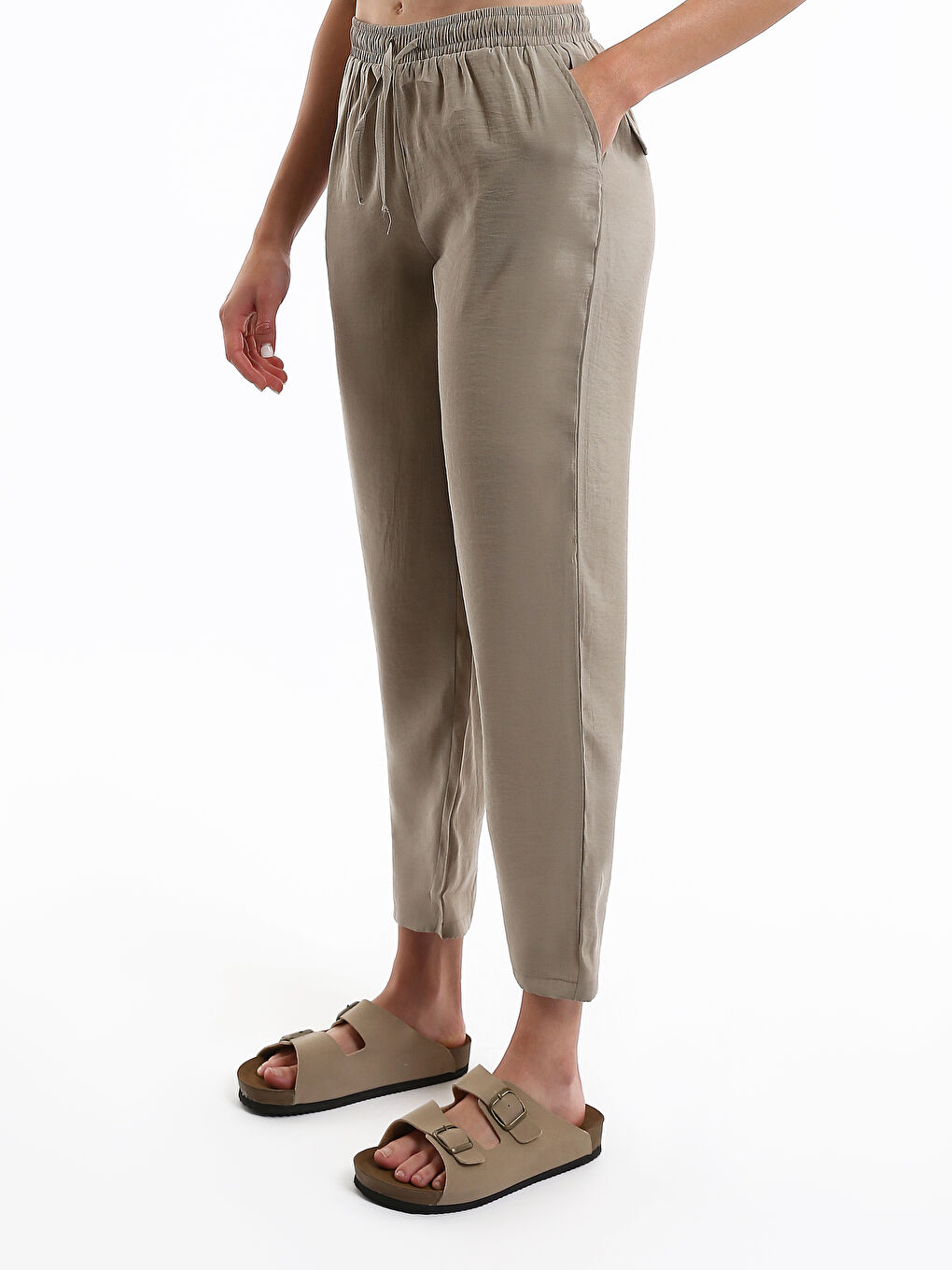 Elasticated Waist Modal Blend Women's Trousers-6
