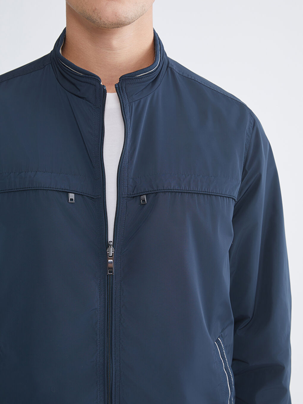 Regular Fit Funnel Neck Double Sided Men's Jacket-4