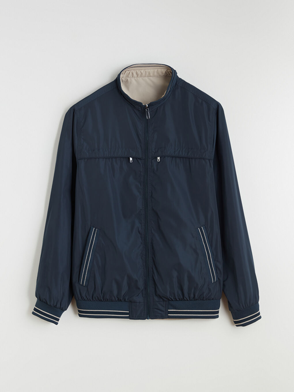 Regular Fit Funnel Neck Double Sided Men's Jacket-7