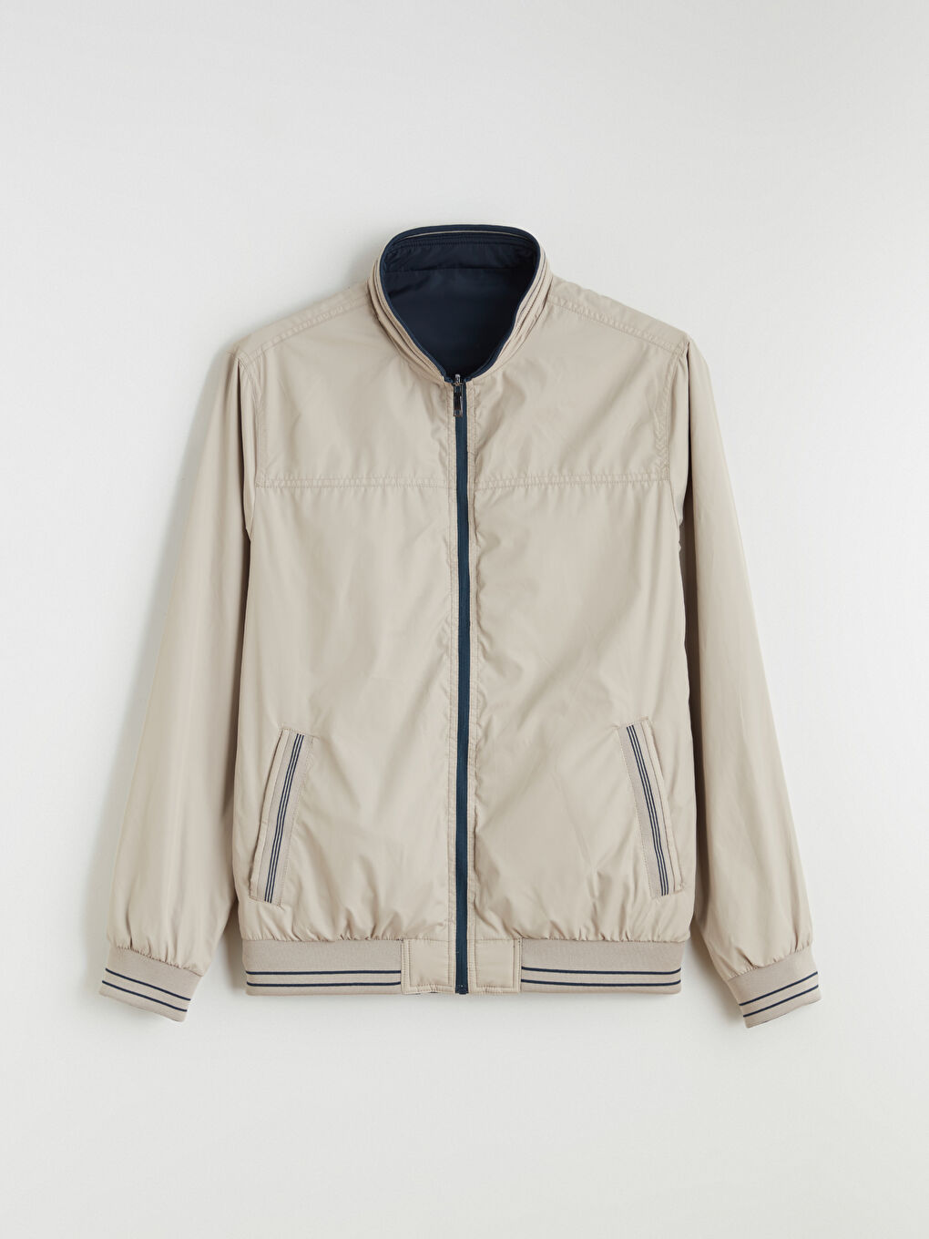 Regular Fit Funnel Neck Double Sided Men's Jacket-8