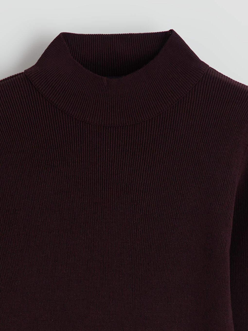 Mor Yarım Balıkçı Yaka Triko Elbise-5