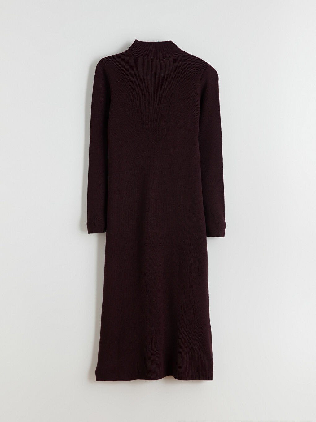 Mor Yarım Balıkçı Yaka Triko Elbise-6