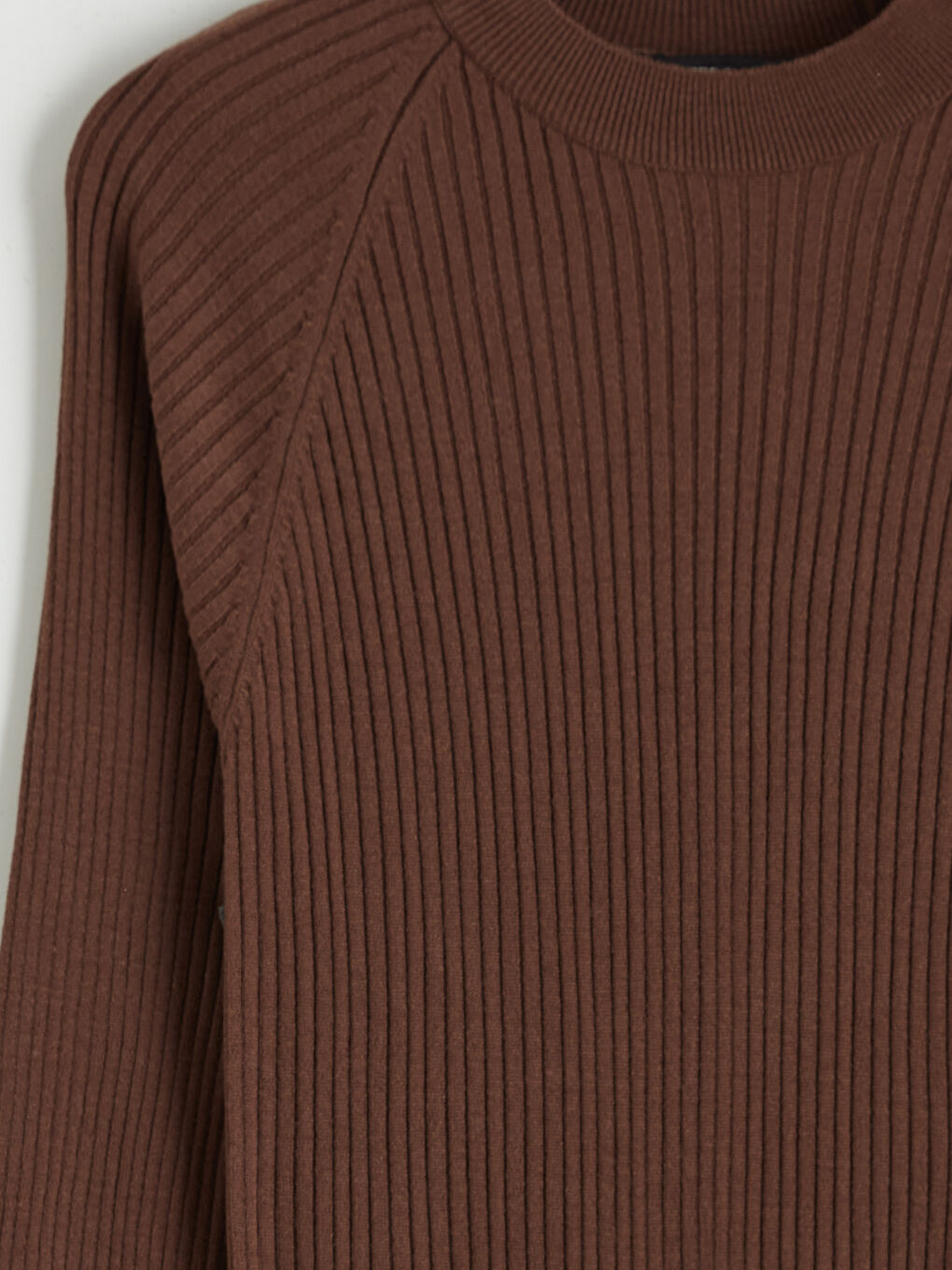 Kahverengi Bisiklet Yaka Triko Elbise-5