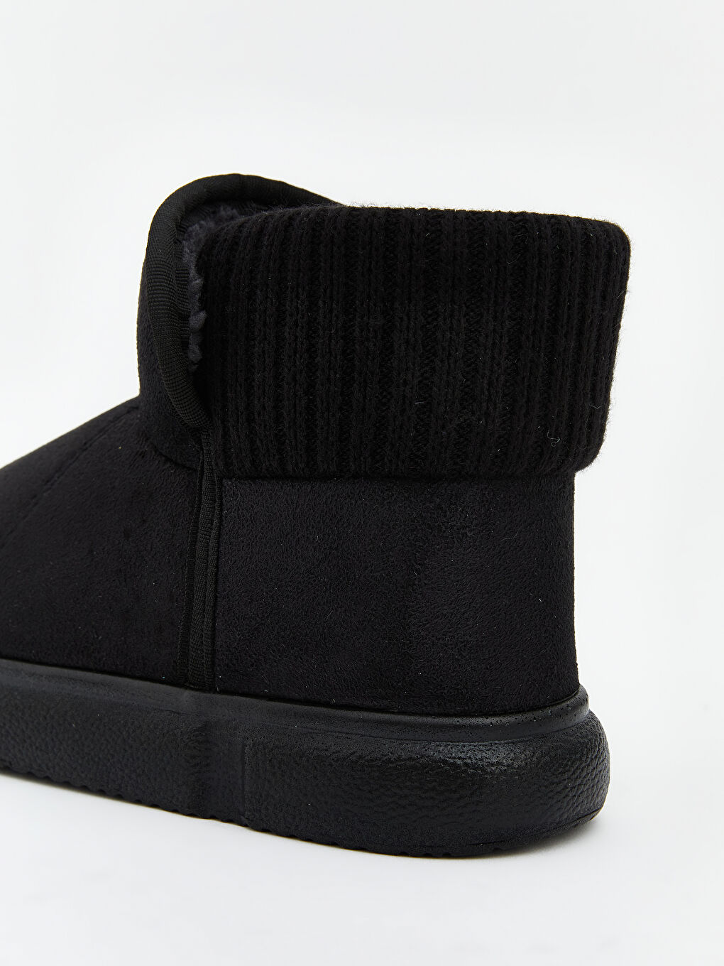 Siyah Süet Görünümlü Kadın Ev Botu-4