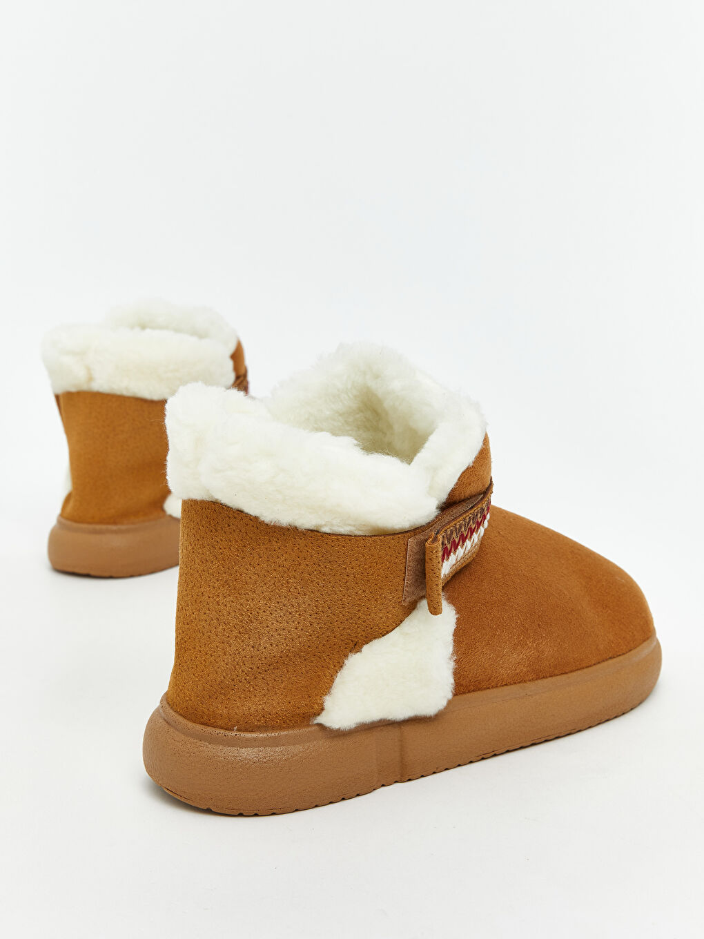 Bej Süet Görünümlü Kadın Ev Botu-4