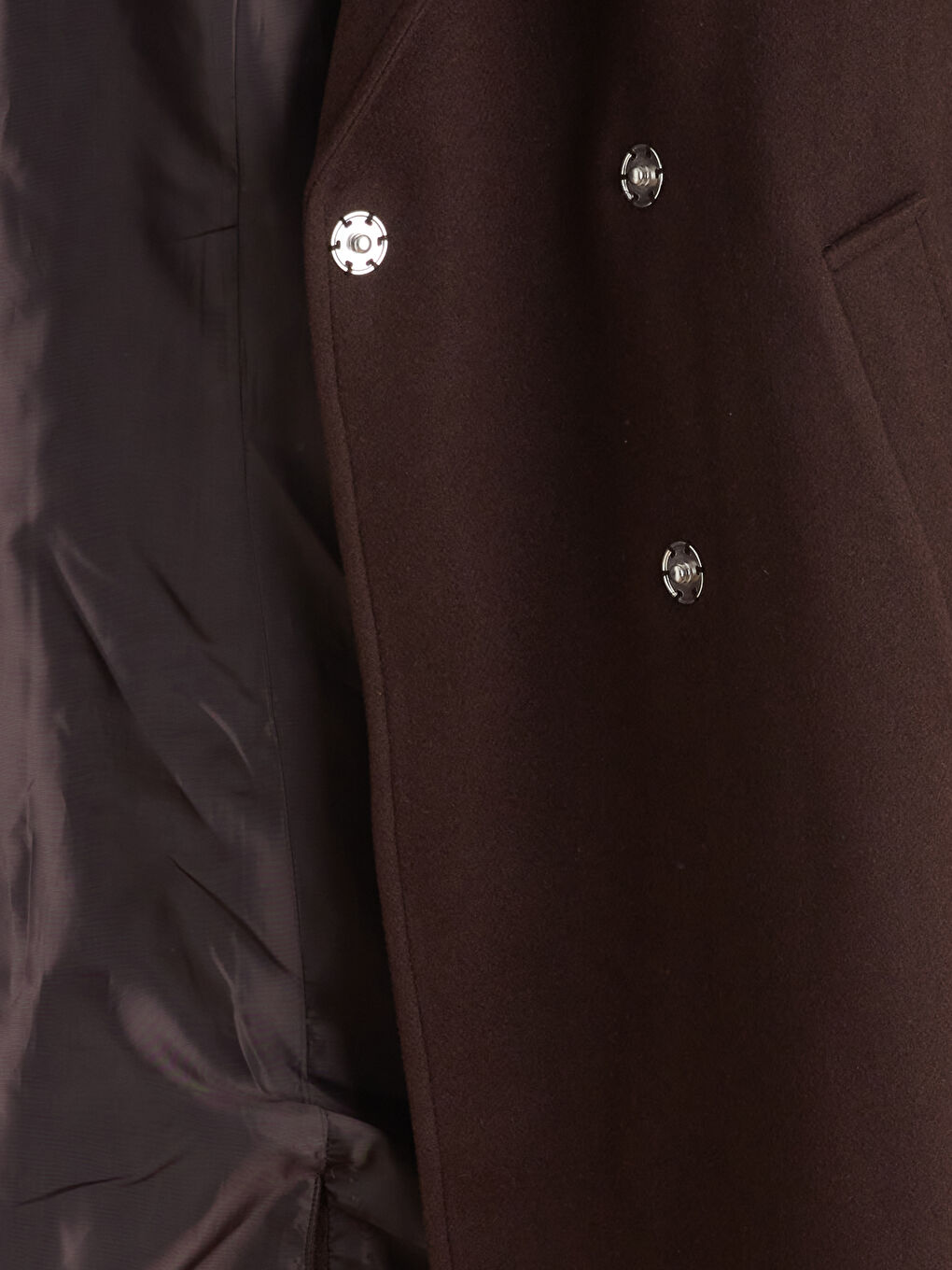 Kahverengi Beli Kemerli Kruvaze Yaka Kadın Kaşe Kaban-6