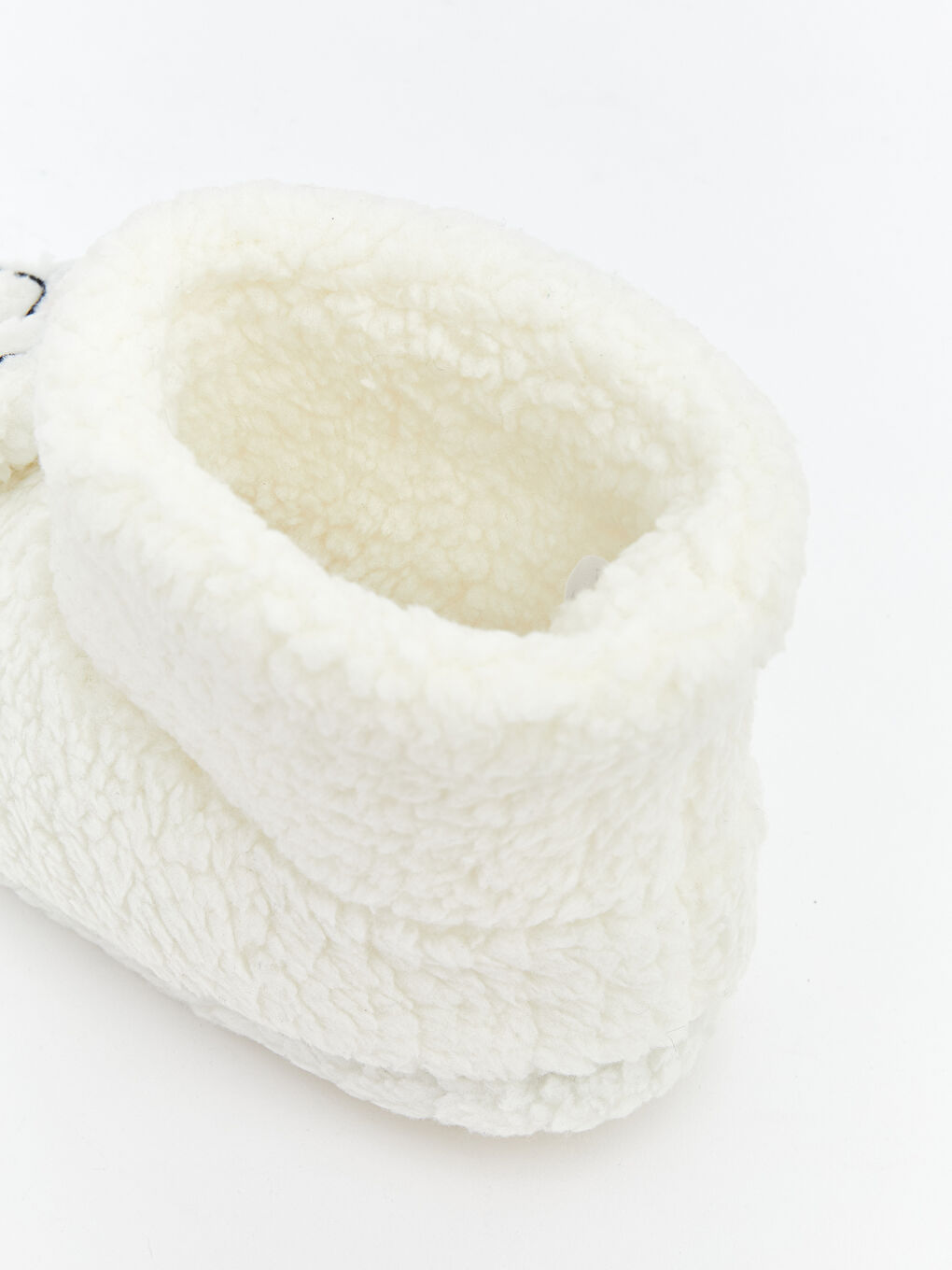 Beyaz Hayvan Figürlü Pelüş Kadın Panduf-5