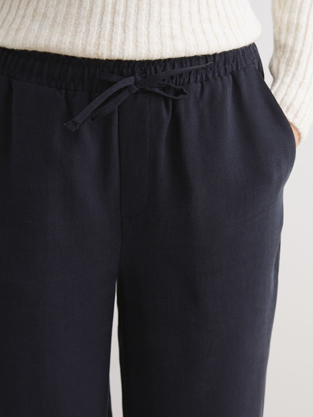 XSIDE Elastic Waist Wide Leg Women's Trousers -W5IA93Z8-CRP