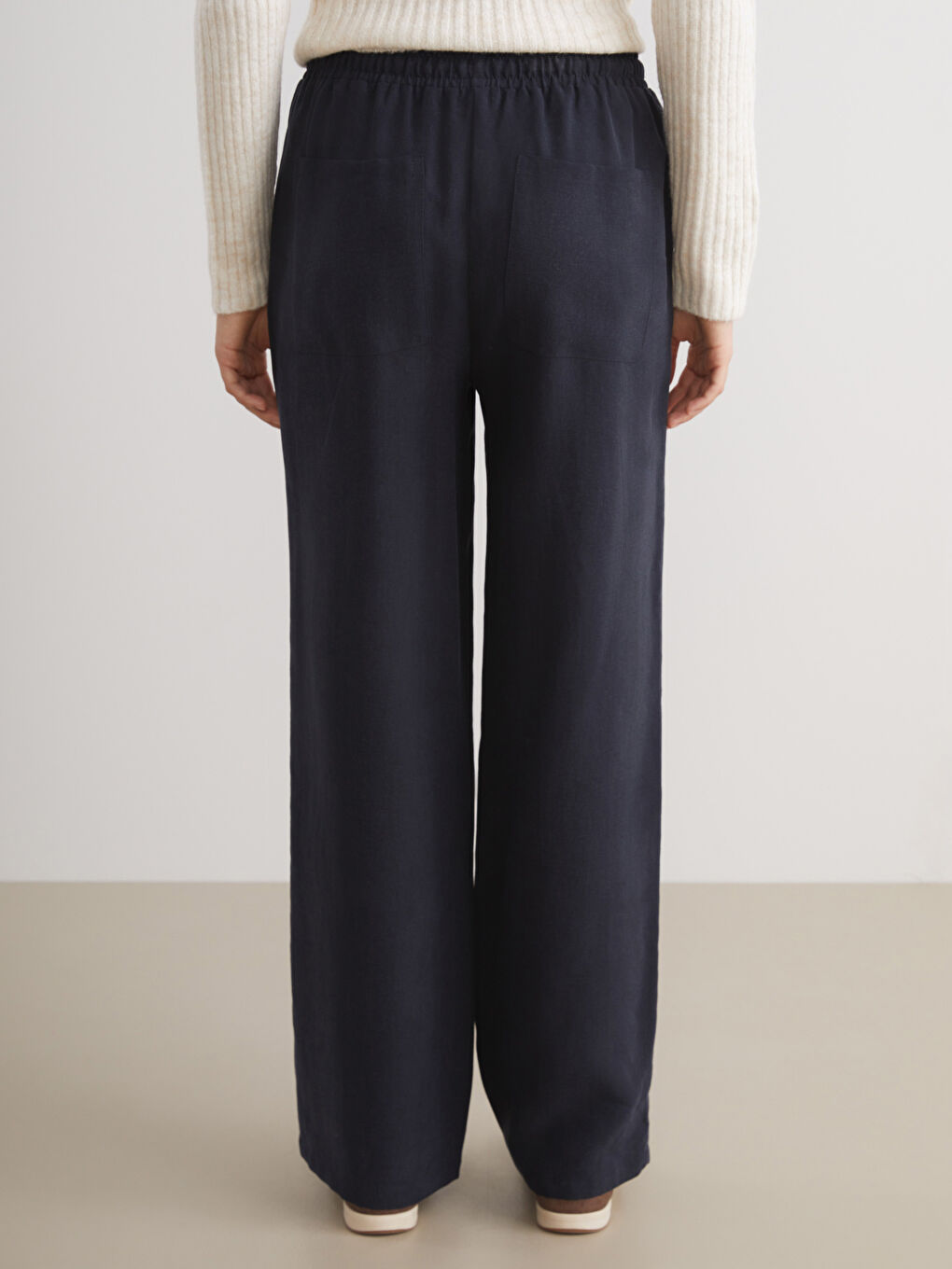 XSIDE Elastic Waist Wide Leg Women's Trousers -W5IA93Z8-CRP