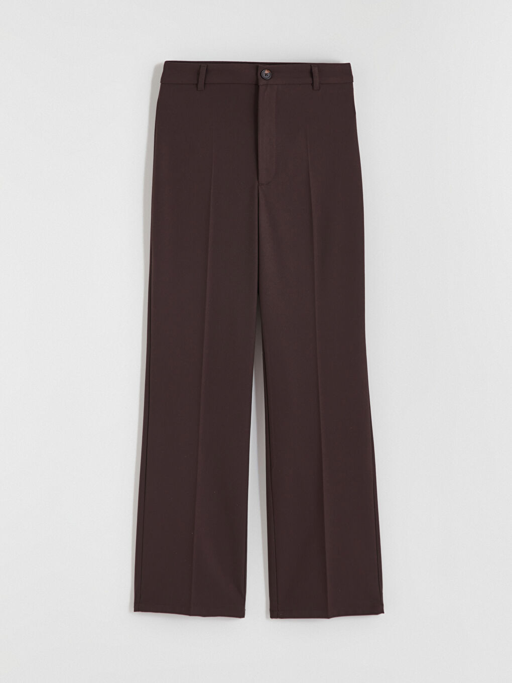 Kahverengi Regular Fit Geniş Paça Kadın Pantolon-4