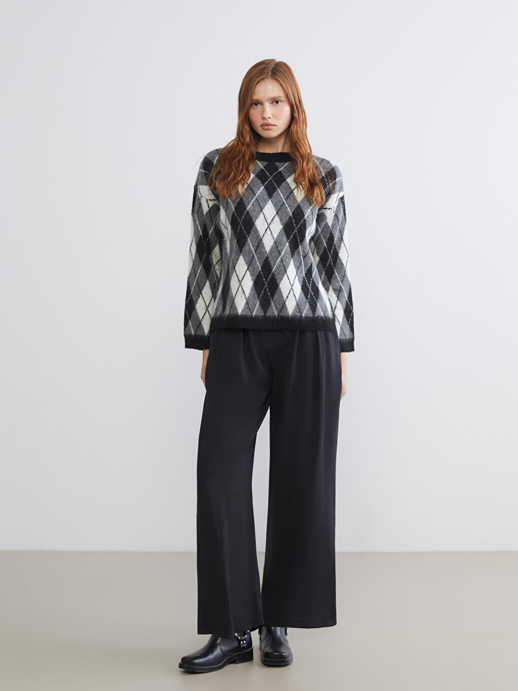 Wide Leg Pleated Women's Trousers-1