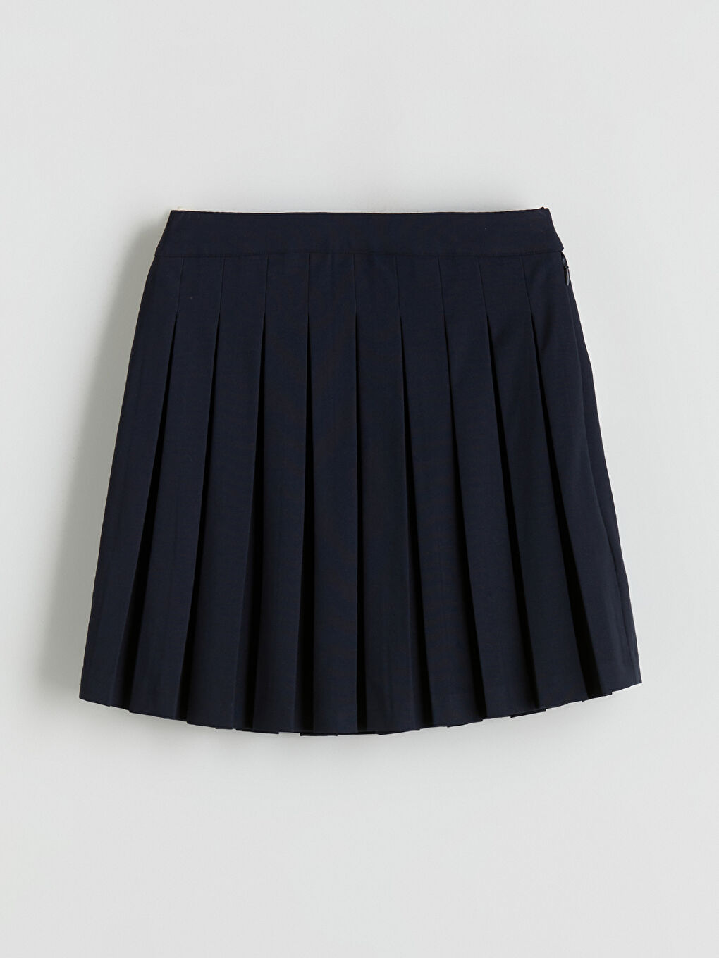 Waist Zipper Pleated Mini Skirt-4