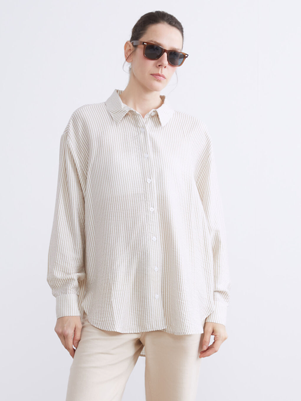 Striped Oversize Women's Shirt