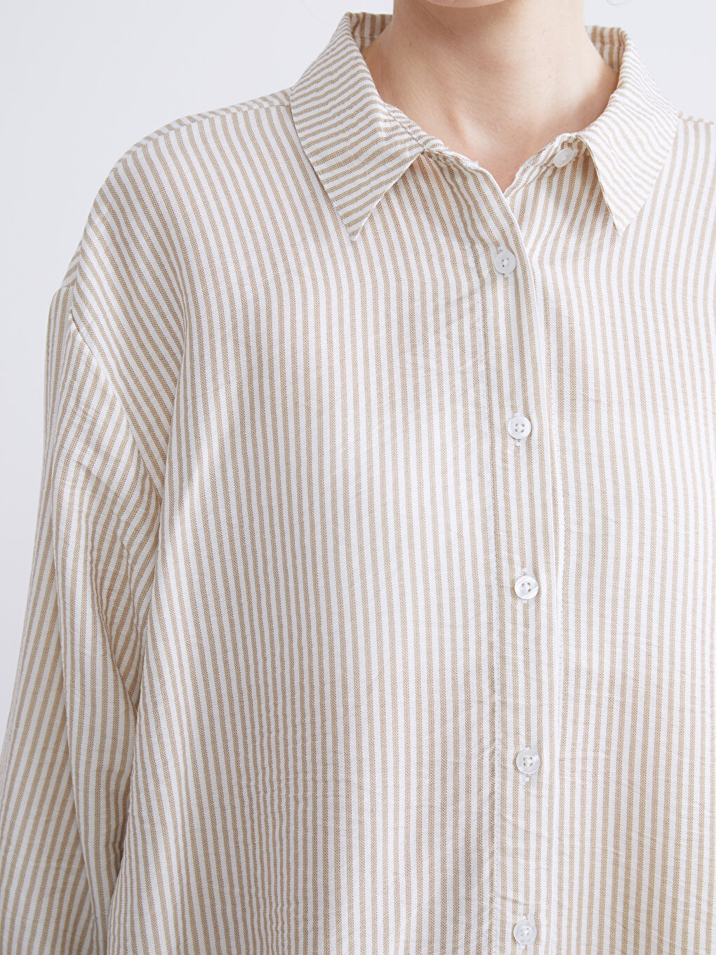 Striped Oversize Women's Shirt-2