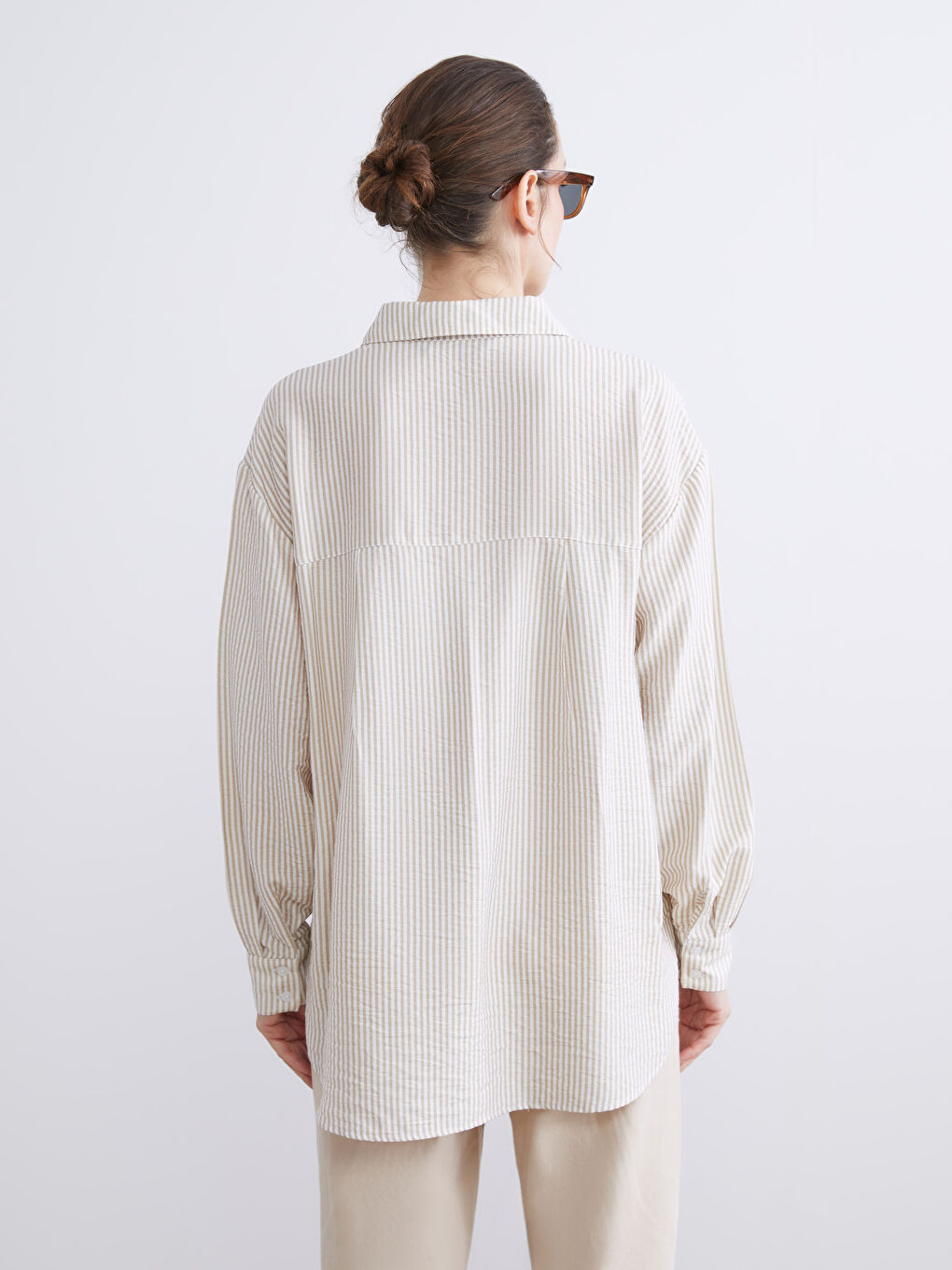Striped Oversize Women's Shirt-3