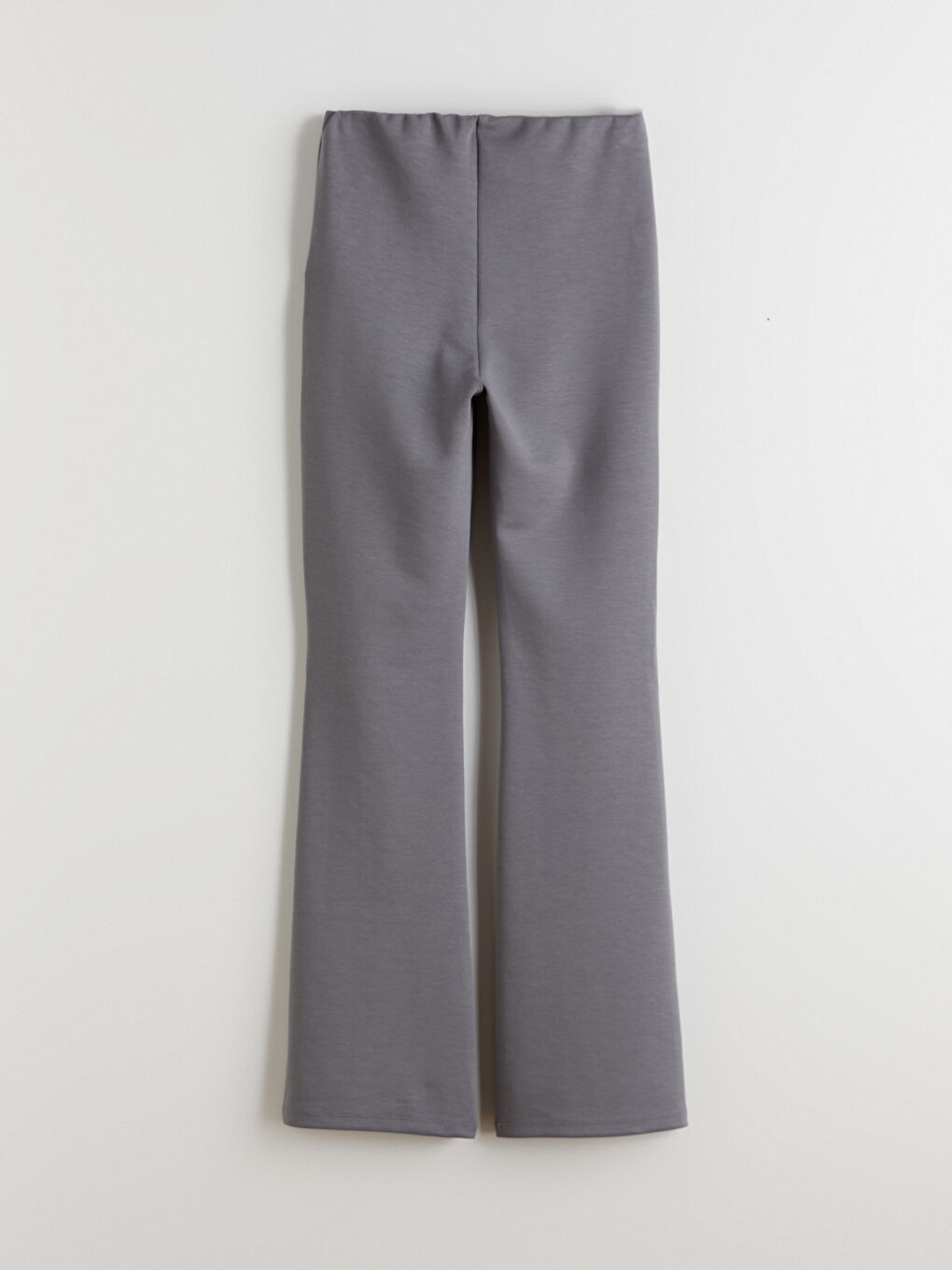 Gri Yüksek Bel İspanyol Paça Kadın Tayt-5