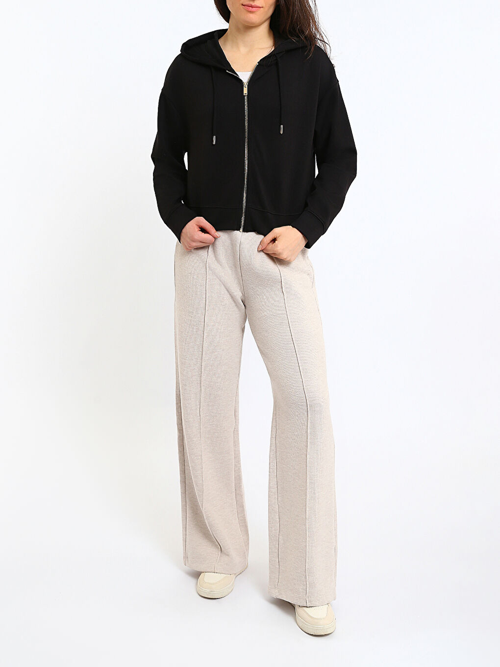 Женская толстовка на молнии с капюшоном-1