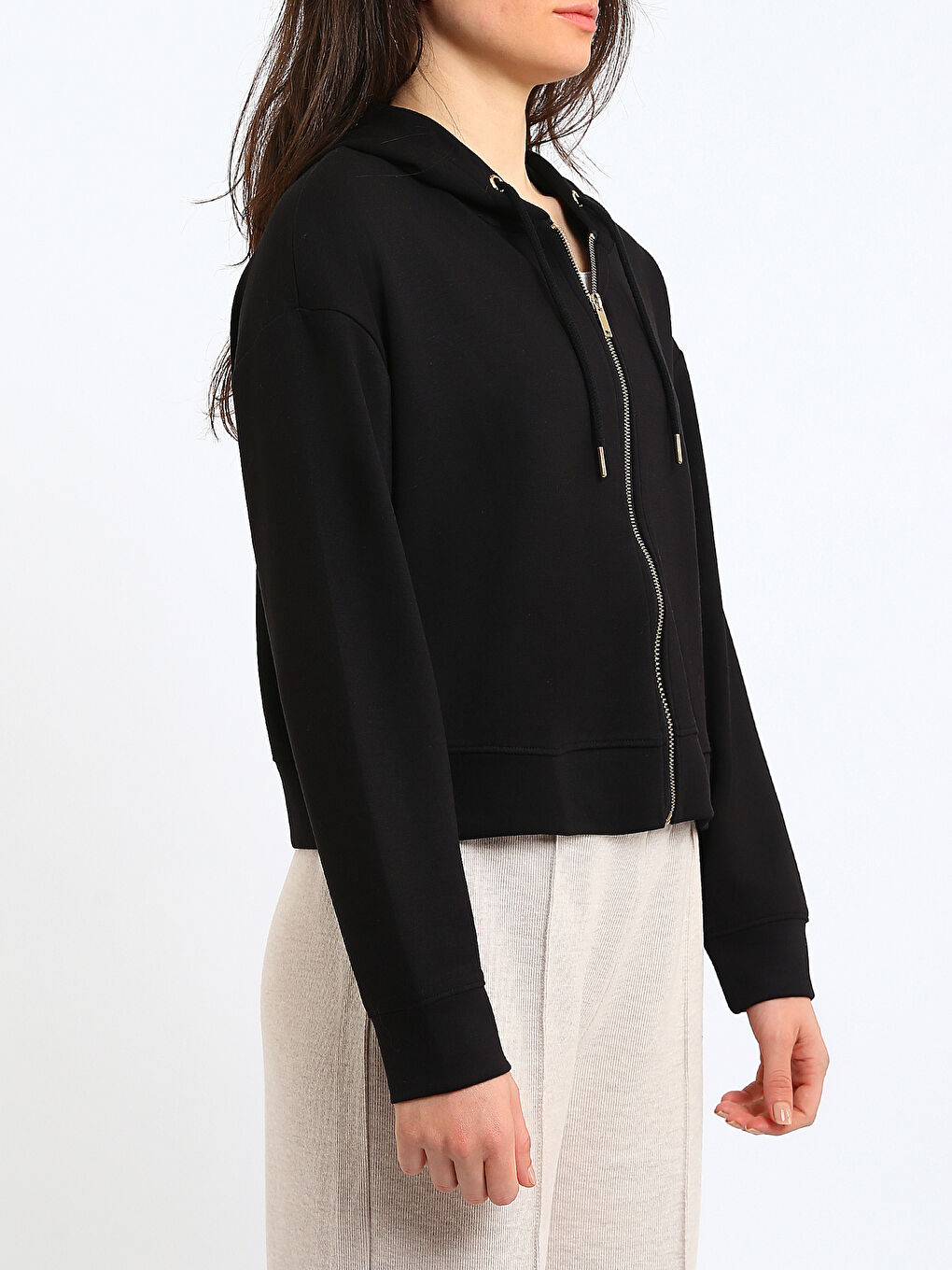 Женская толстовка на молнии с капюшоном-3