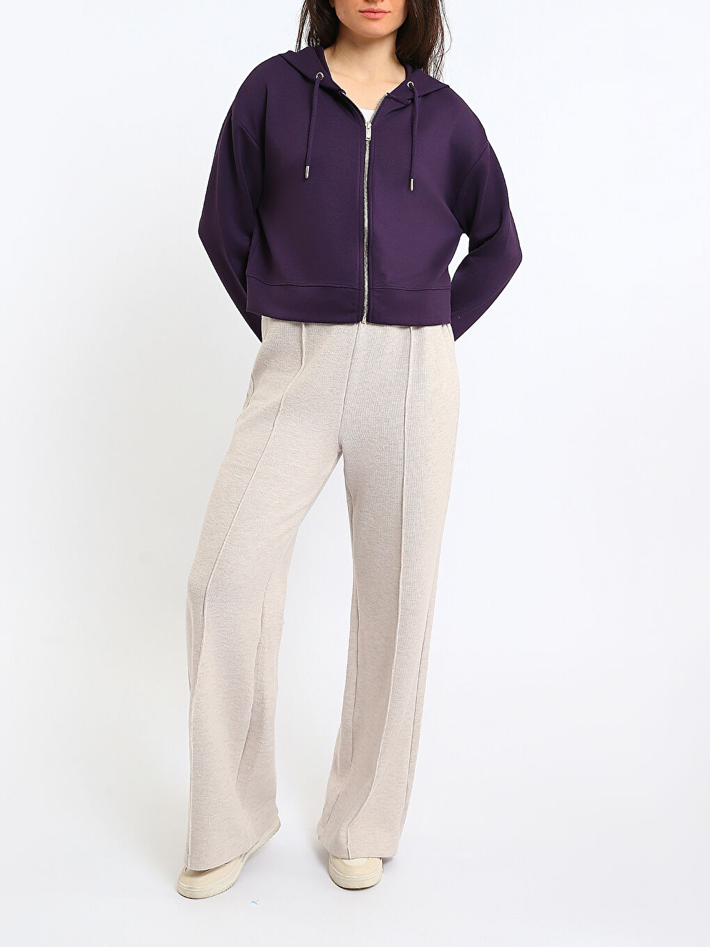 Женская толстовка на молнии с капюшоном-1