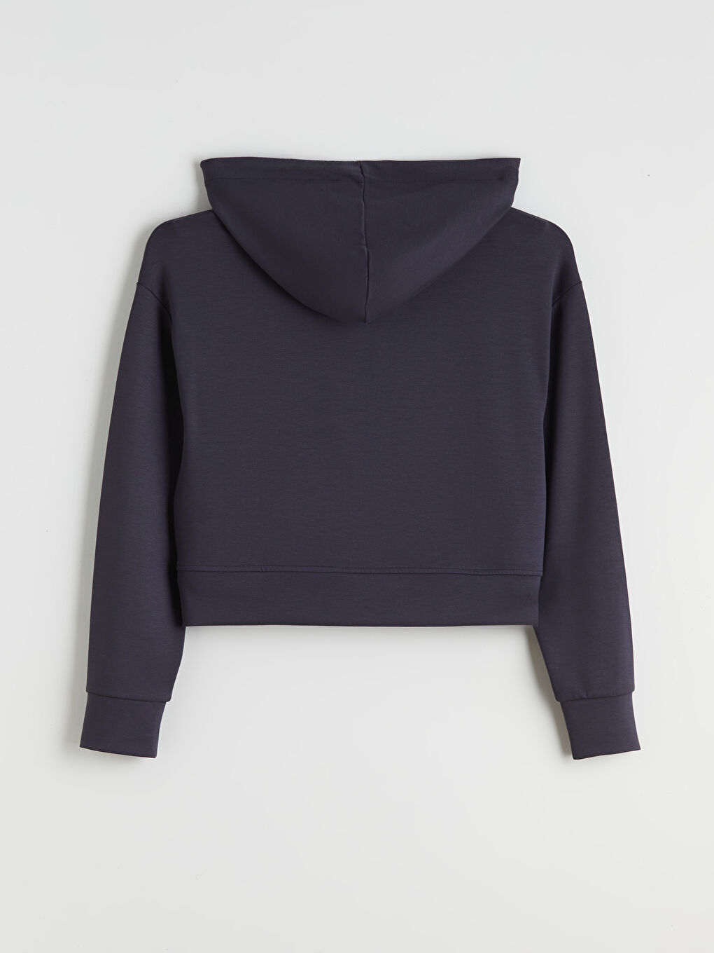 Lacivert Kapüşonlu Kadın Fermuarlı Sweatshirt-5