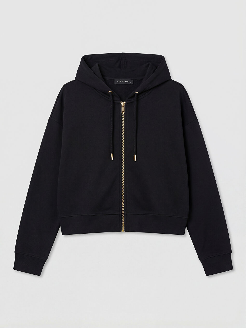 Žena CRNA Majica s patentnim zatvaračem-5