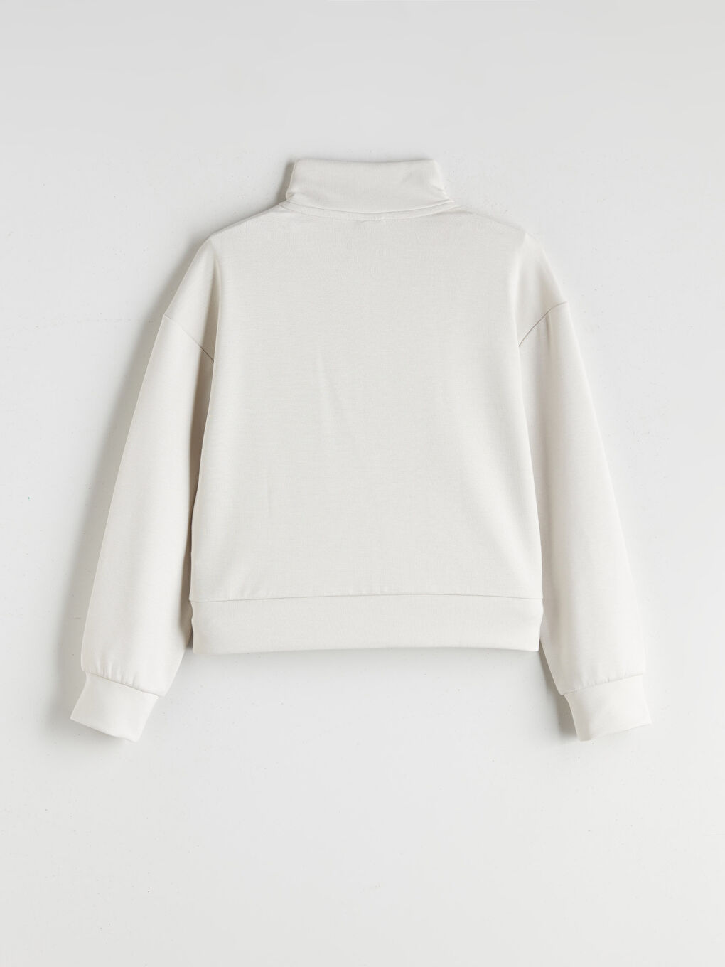 Bej Dik Yaka Kız Çocuk Sweatshirt-2