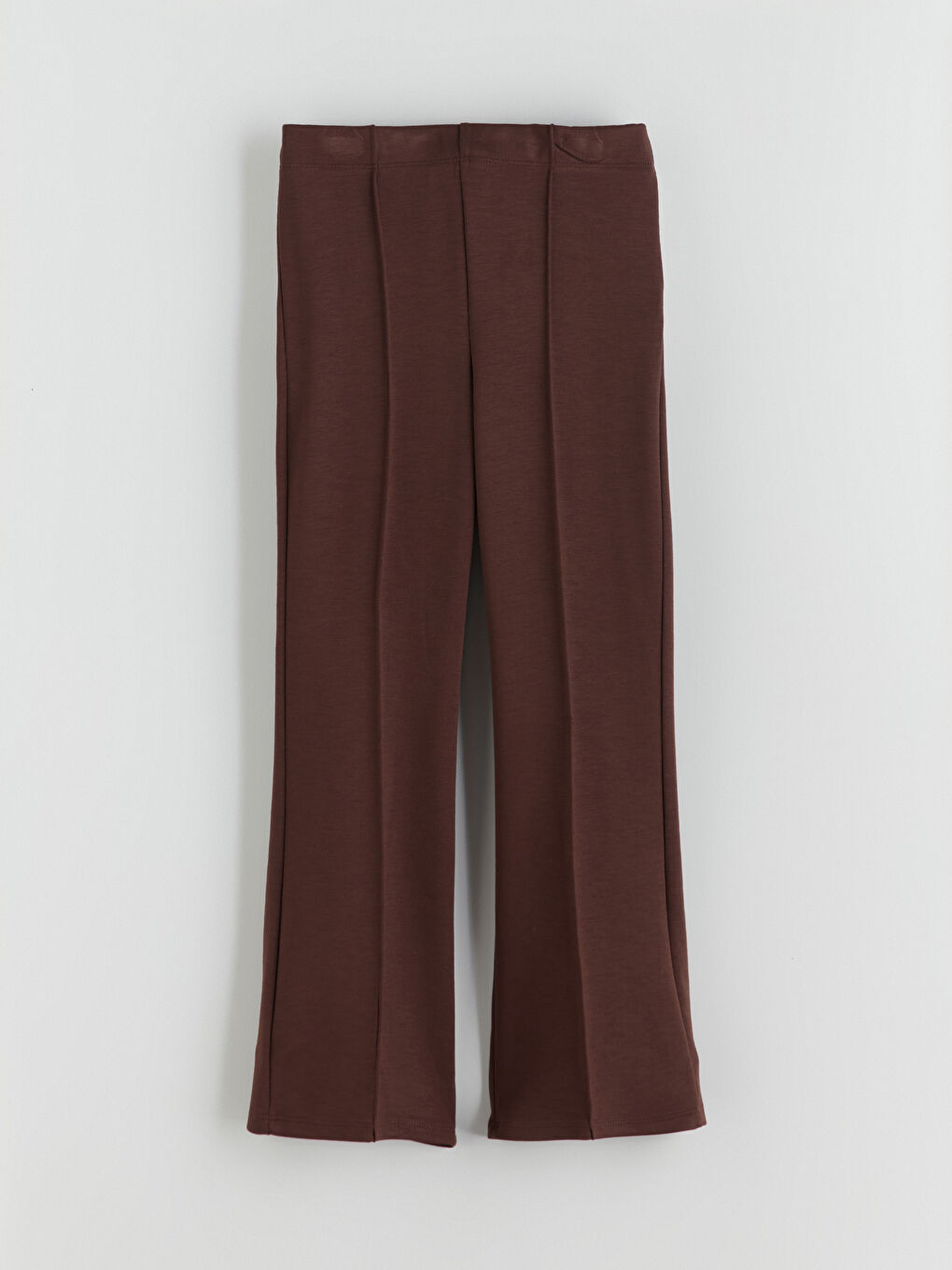 Kahverengi Beli Lastikli İspanyol Paça Kız Çocuk Tayt