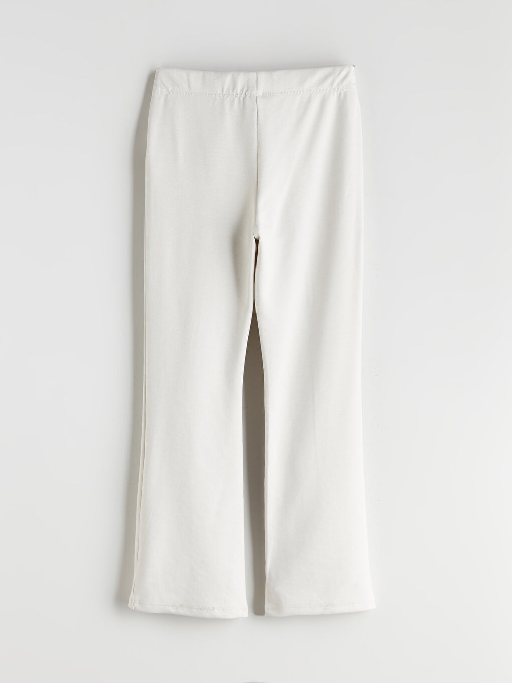 Bej Beli Lastikli İspanyol Paça Kız Çocuk Tayt-1