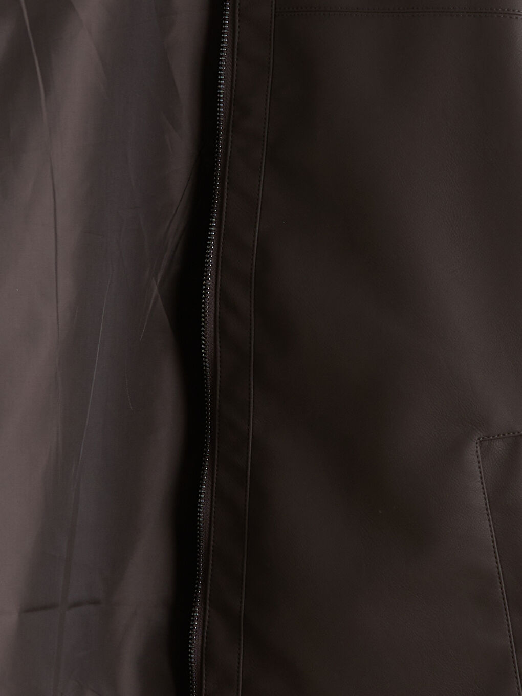 Standard Fit Collared Neck Men's Leather Look Jacket-6