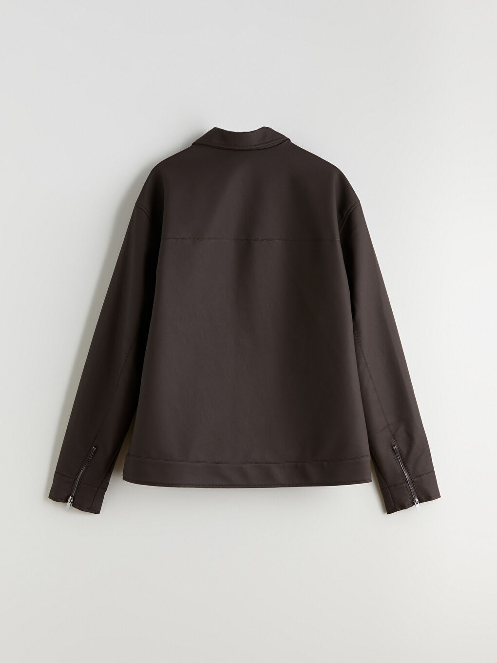 Standard Fit Collared Neck Men's Leather Look Jacket-7