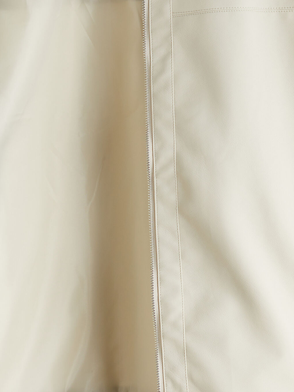 Gri Standart Kalıp Gömlek Yaka Erkek Deri Görünümlü Ceket-6