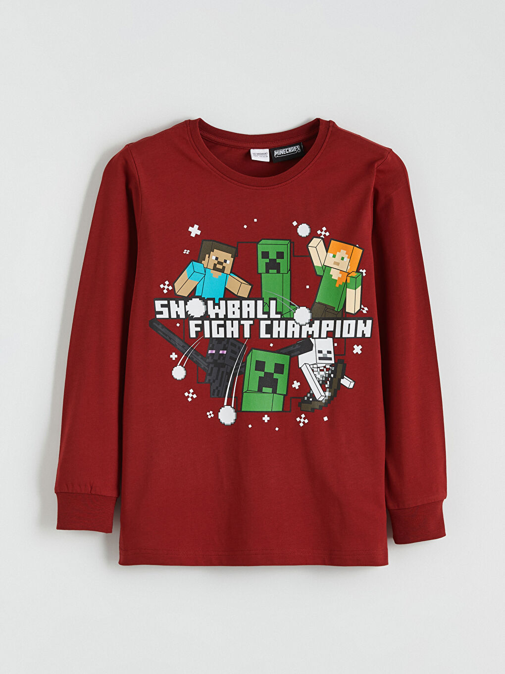 Kırmızı Minecraft Baskılı Erkek Çocuk Pijama Takımı-1