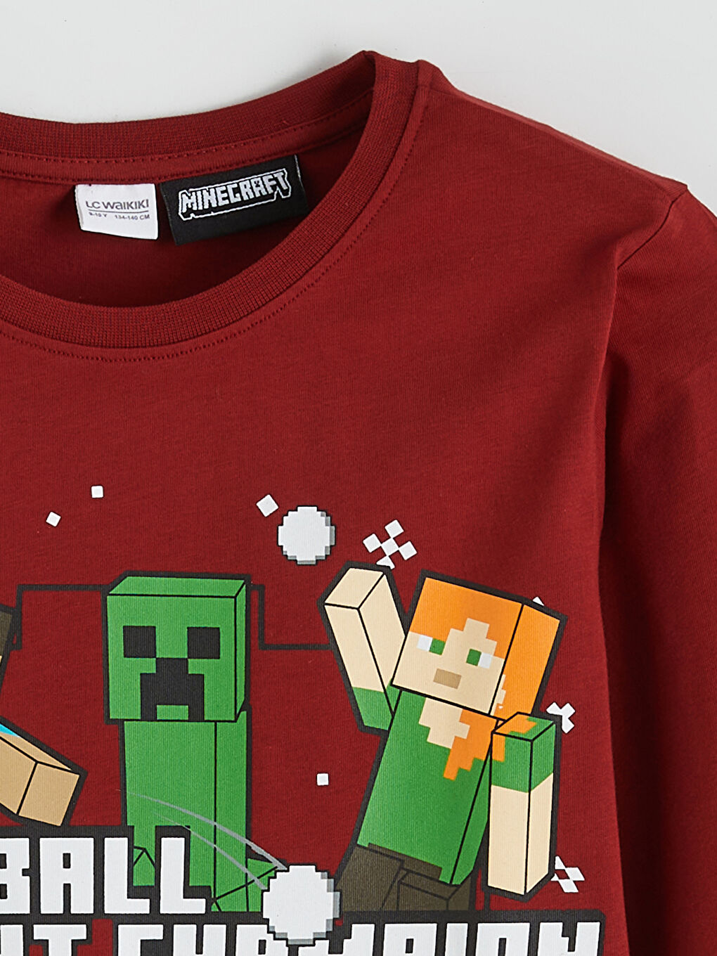 Kırmızı Minecraft Baskılı Erkek Çocuk Pijama Takımı-2