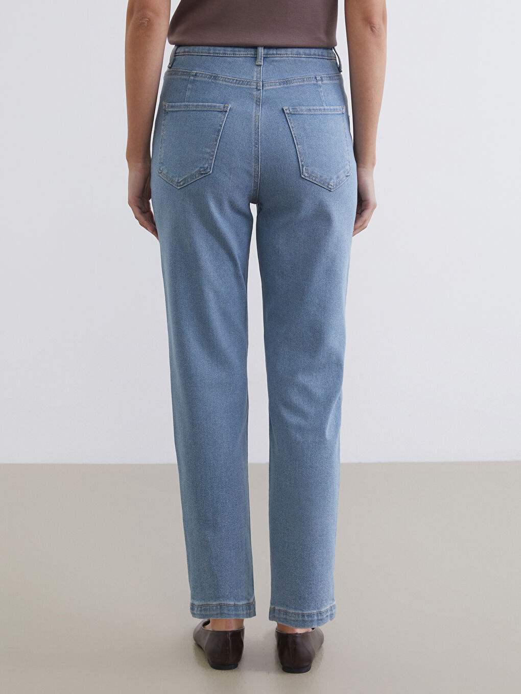 İndigo Mom Fit Kadın Jean Pantolon-4