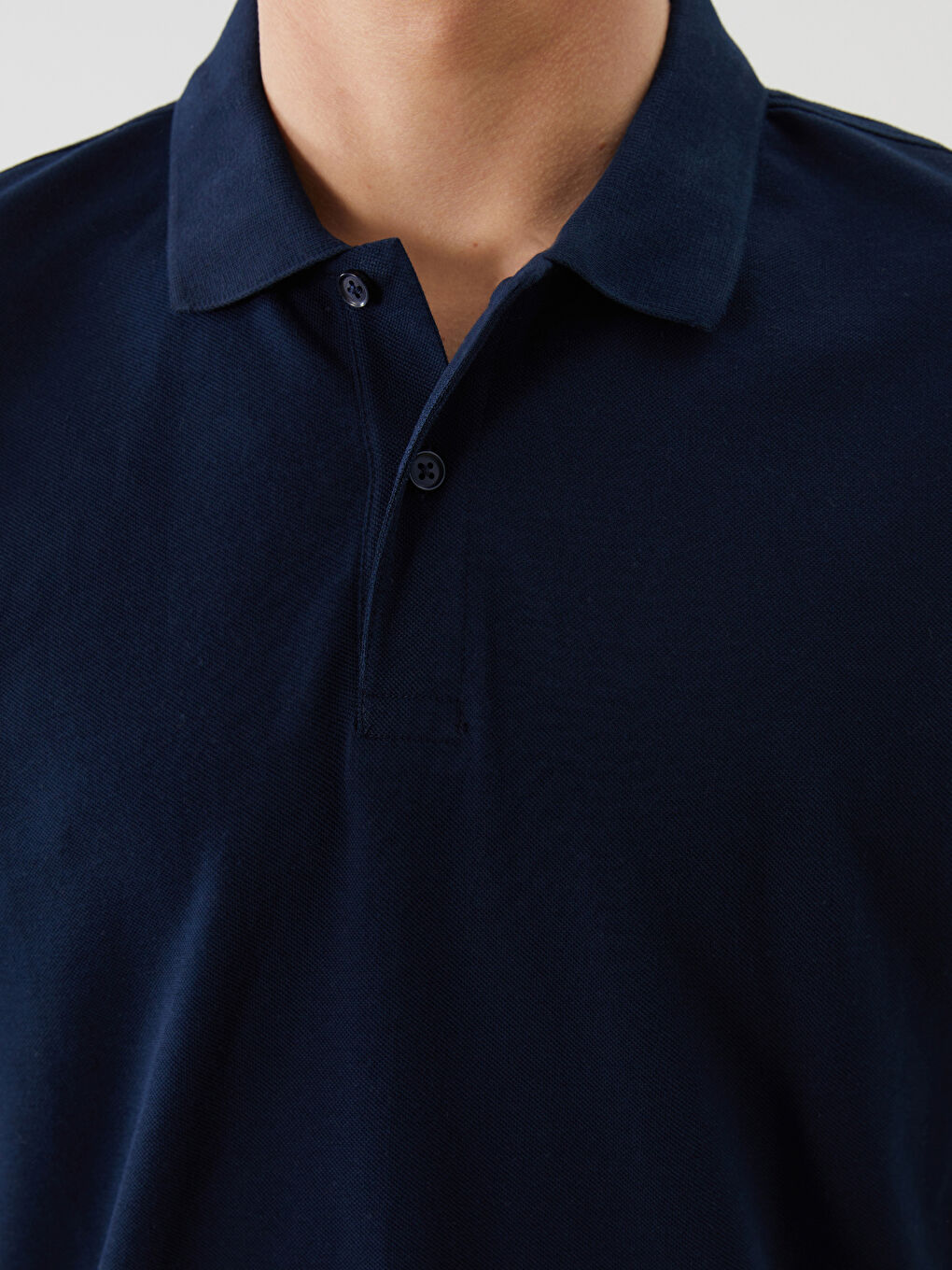 Lacivert Polo Yaka Pike Erkek Tişört-2