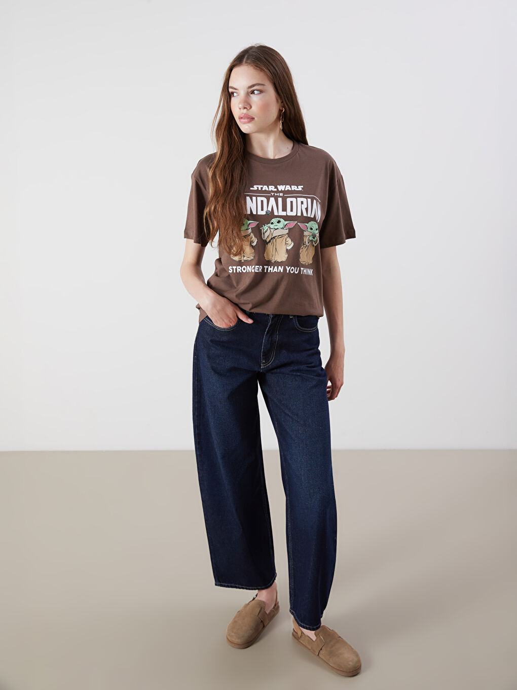 XSIDE Crew Neck The Mandalorian Printed Women's T-Shirt -W5IB69Z8-YJT