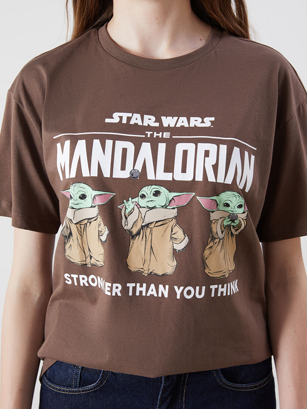 XSIDE Crew Neck The Mandalorian Printed Women's T-Shirt -W5IB69Z8-YJT
