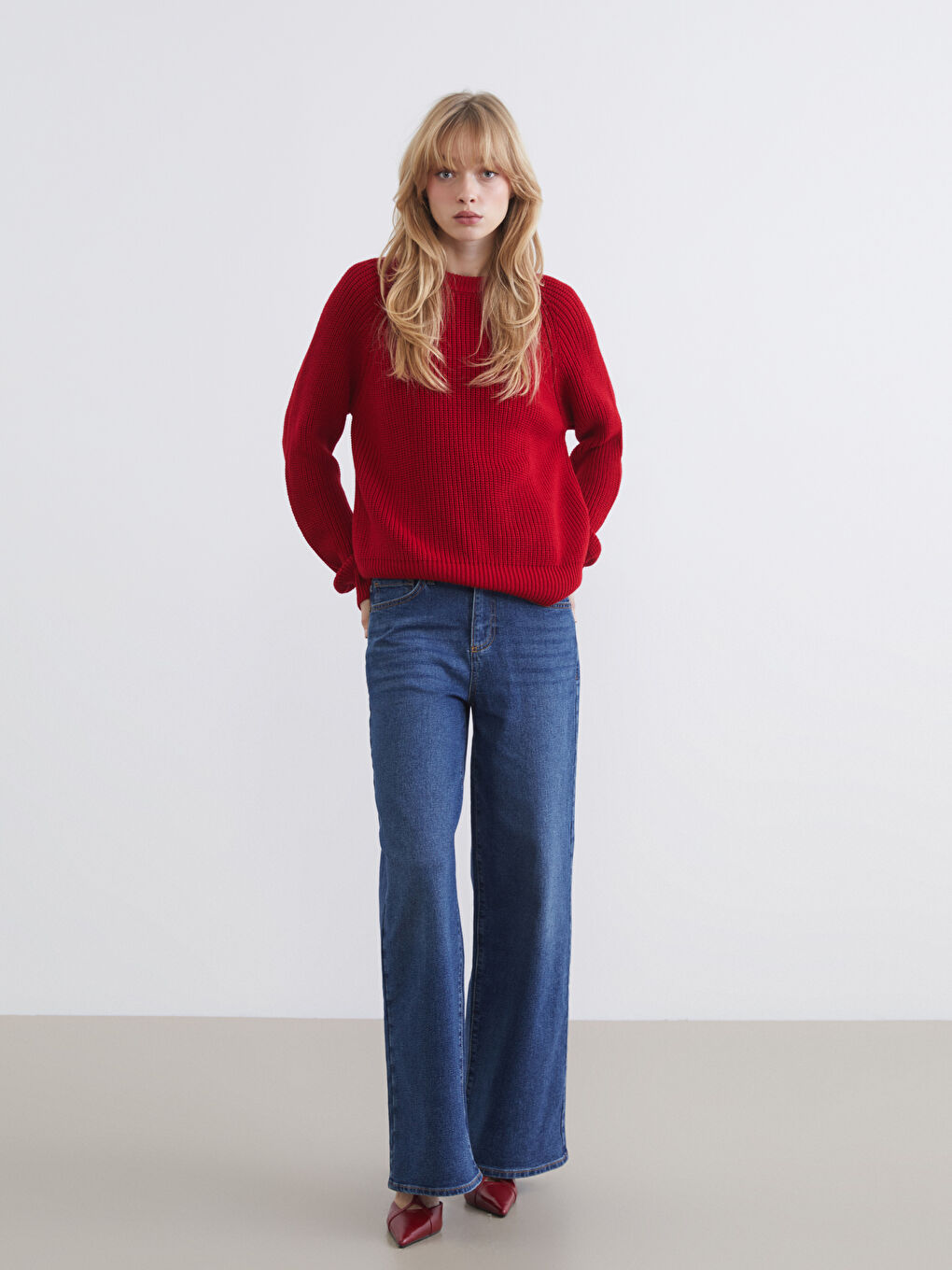 Crew Neck Women's Knitwear Sweater-1