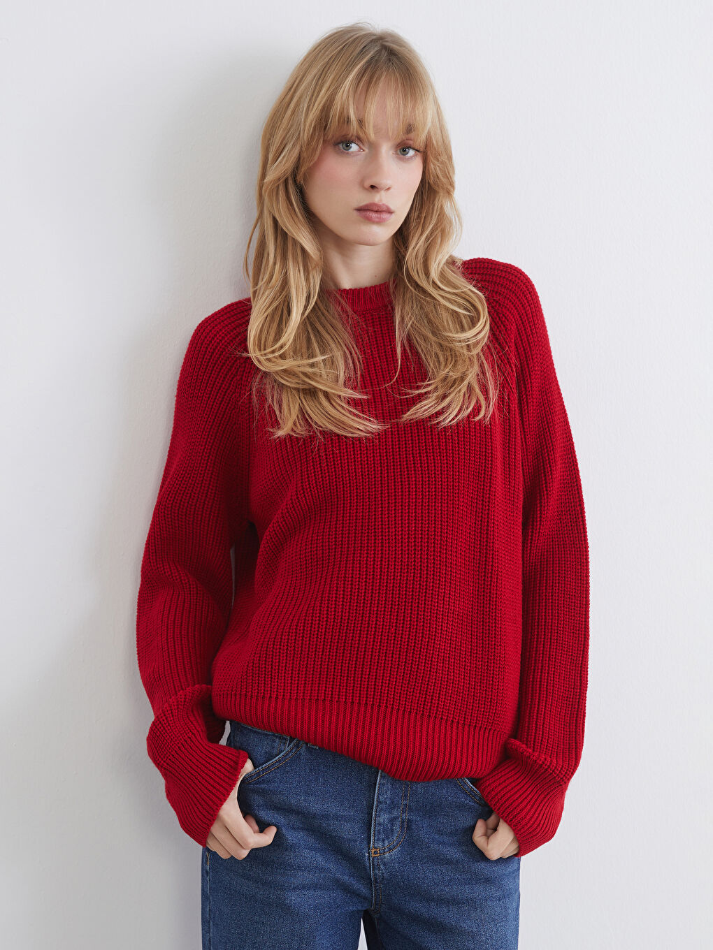 Crew Neck Women's Knitwear Sweater-2