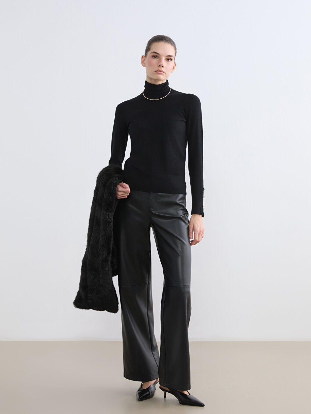 Turtleneck Women's Knitwear Sweater-1