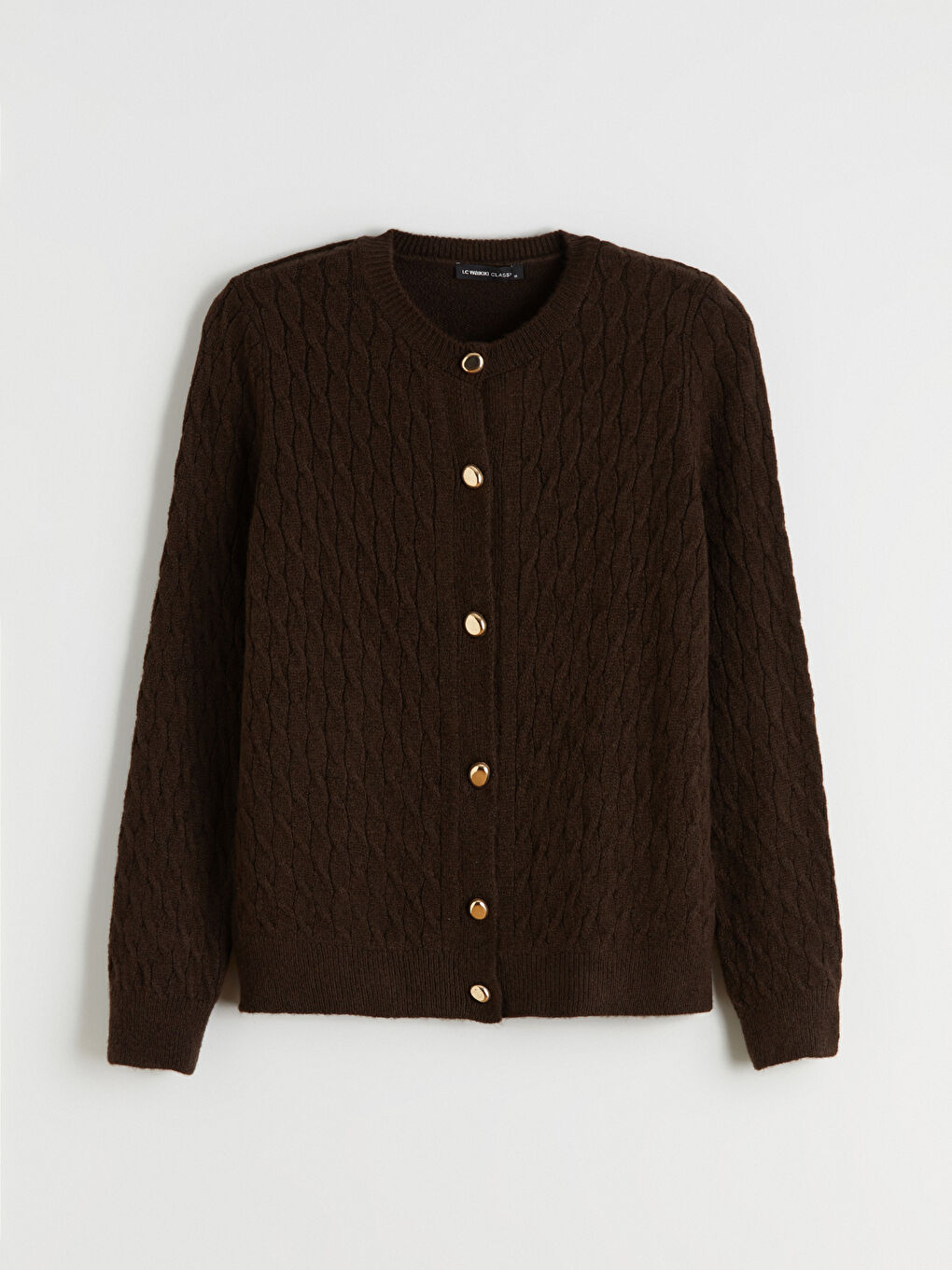 Kardigan od trikotaže sa dugim rukavima, okruglim izrezom i samostalnim uzorkom za žene-4