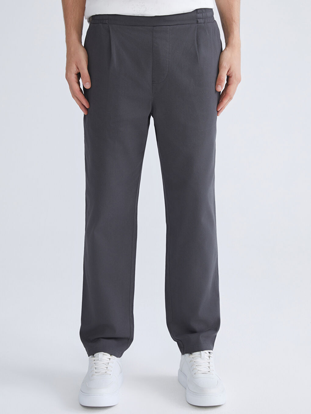 Standard Fit Twill Men's Trousers-1