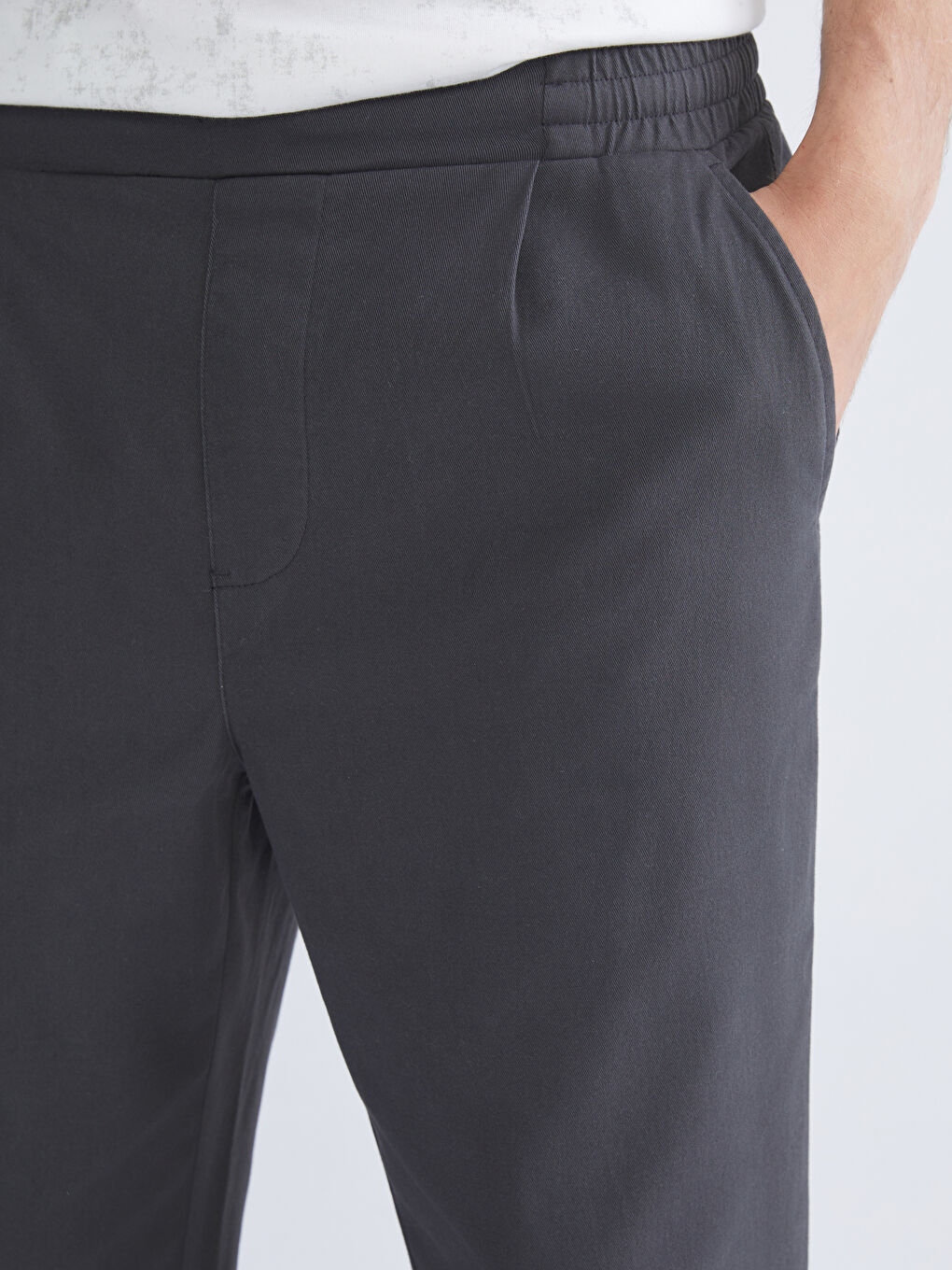 Standard Fit Twill Men's Trousers-2