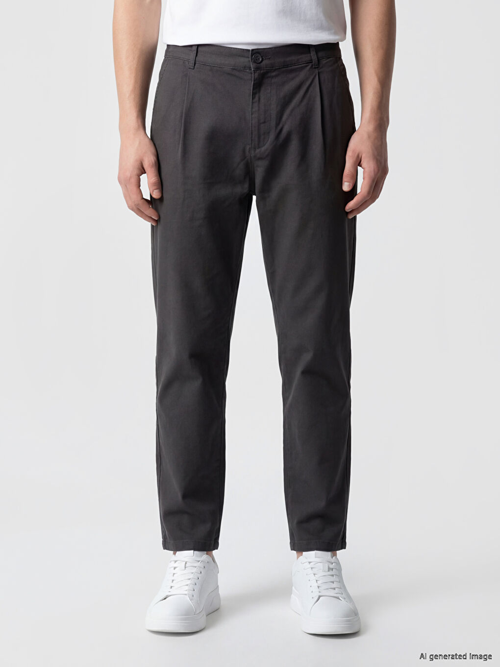 Standard Fit Twill Men's Trousers-1