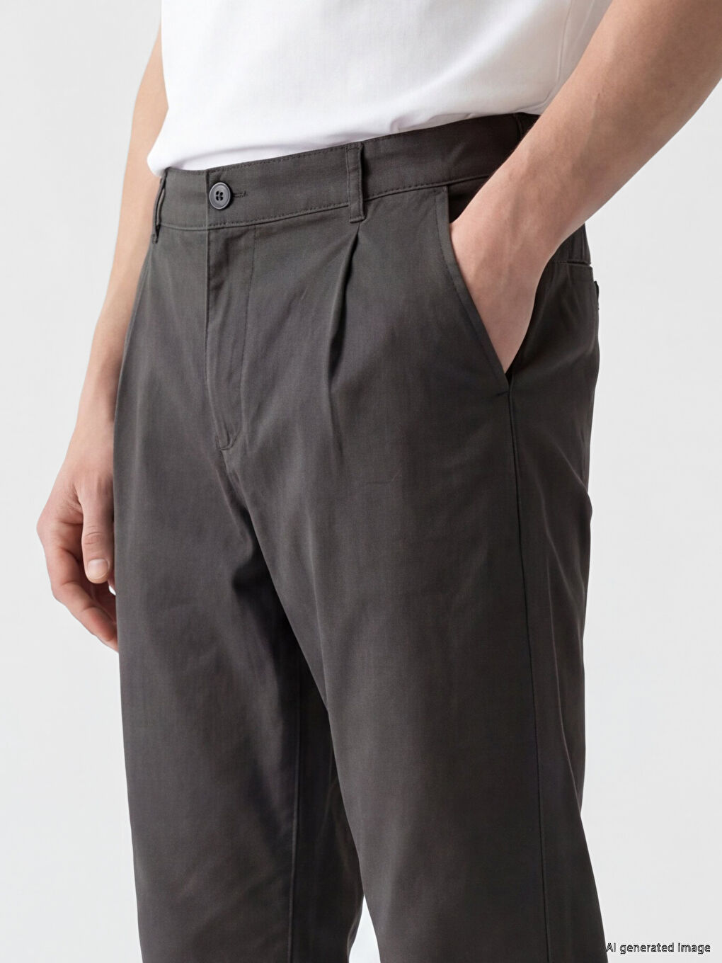 Standard Fit Twill Men's Trousers-2