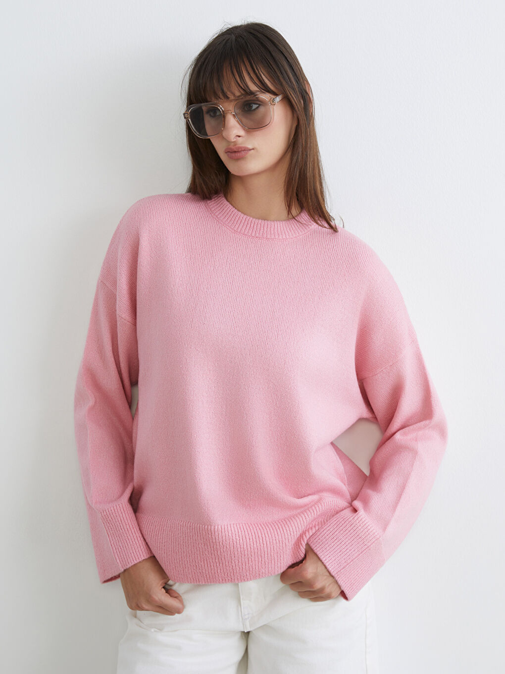 Crew Neck Oversize Women's Knitwear Sweater