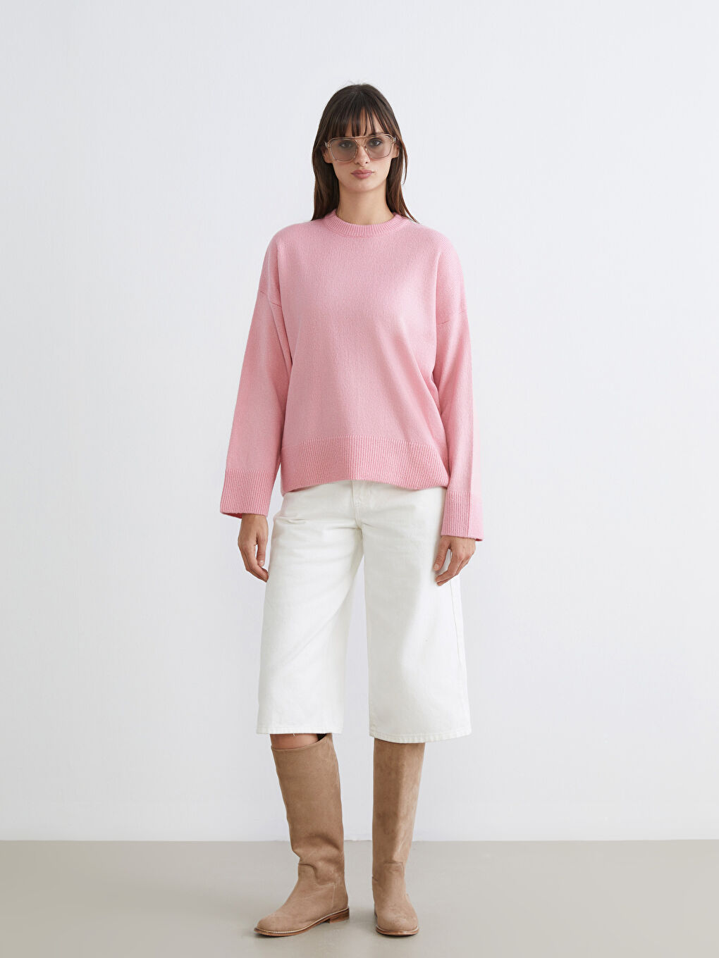 Crew Neck Oversize Women's Knitwear Sweater-1