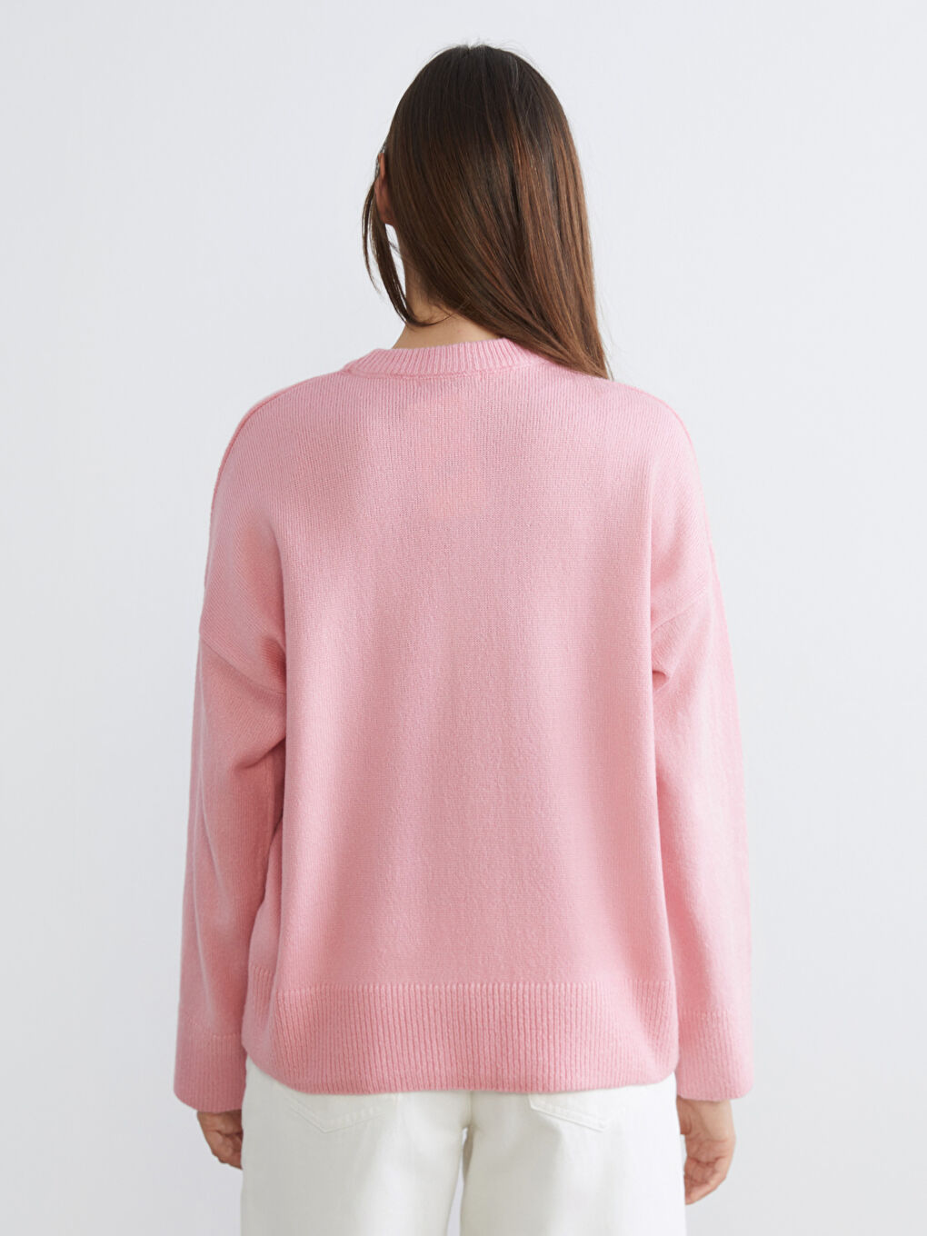 Crew Neck Oversize Women's Knitwear Sweater-3